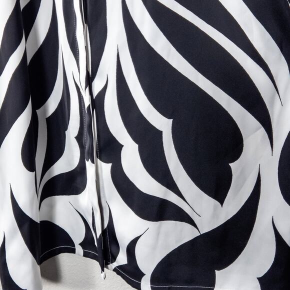 NEW Worthington Graphic Print Dress Retro Graphic Mod Collared Black White Sz L - Picture 7 of 13